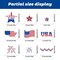 9 Sheets 4th of July Patriotic Stars Window Stickers Double-Sided Red White Blue